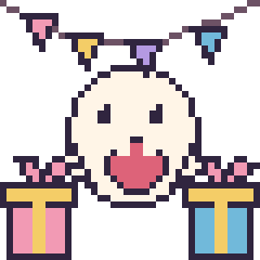 Pixel art Boo pour un anniversaire, grille 40 × 40