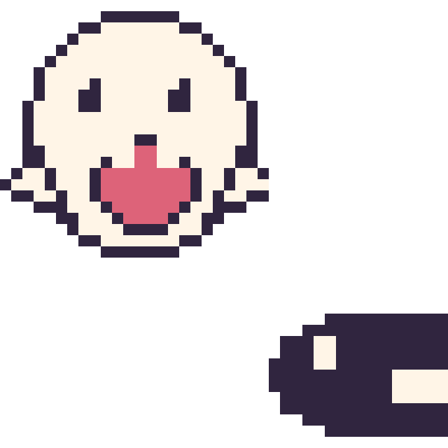 Modèle de pixel art Boo et Bill Balle mini sur une grille de 40 par 40 cases