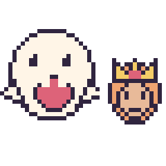 Pixel art Boo et Daisy mini, grille 40 × 40
