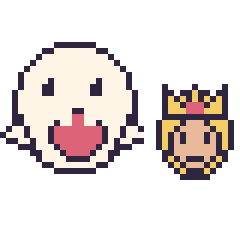 Pixel art Boo et Harmonie mini, grille 40 × 40