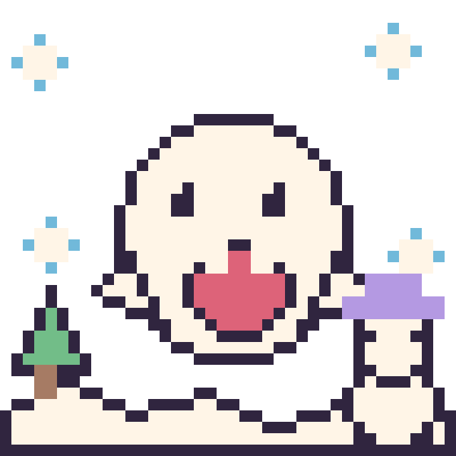 Modèle de pixel art Boo en hiver sur une grille de 40 par 40 cases