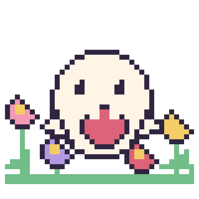 Modèle de pixel art Boo dans le jardin sur une grille de 40 par 40 cases