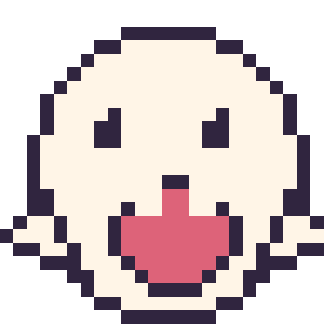 Modèle de pixel art Boo sur une grille de 24 par 24 cases