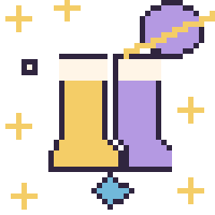 Pixel art Bottes dans l’espace, grille 40 × 40