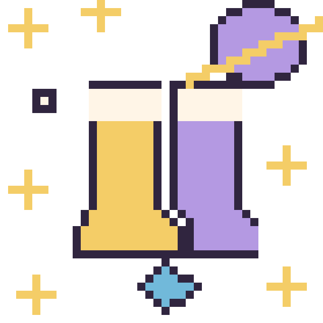 Modèle de pixel art Bottes dans l’espace sur une grille de 40 par 40 cases