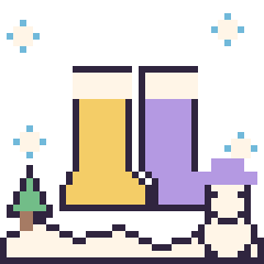 Pixel art Bottes en hiver, grille 40 × 40