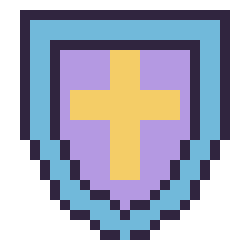 Pixel art Bouclier, grille 24 × 24