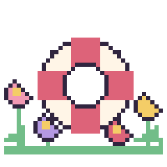 Pixel art Bouée dans le jardin, grille 40 × 40