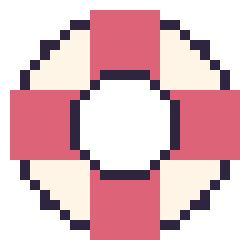 Pixel art Bouée, grille 24 × 24