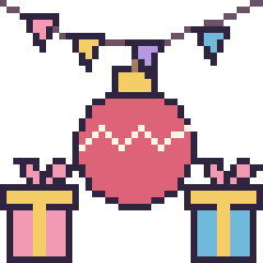 Pixel art Boule de Noël pour un anniversaire, grille 40 × 40