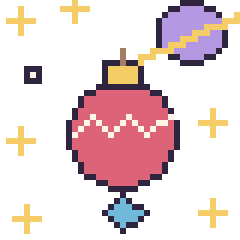 Pixel art Boule de Noël dans l’espace, grille 40 × 40