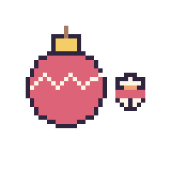 Pixel art Boule de Noël et Bonhomme de neige simple 10 × 10, grille 40 × 40