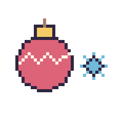 Pixel art Boule de Noël et Flocon simple 10 × 10, grille 40 × 40
