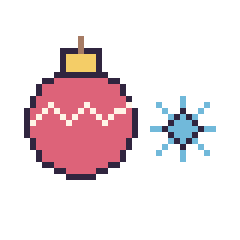 Pixel art Boule de Noël et Flocon simple 12 × 12, grille 40 × 40
