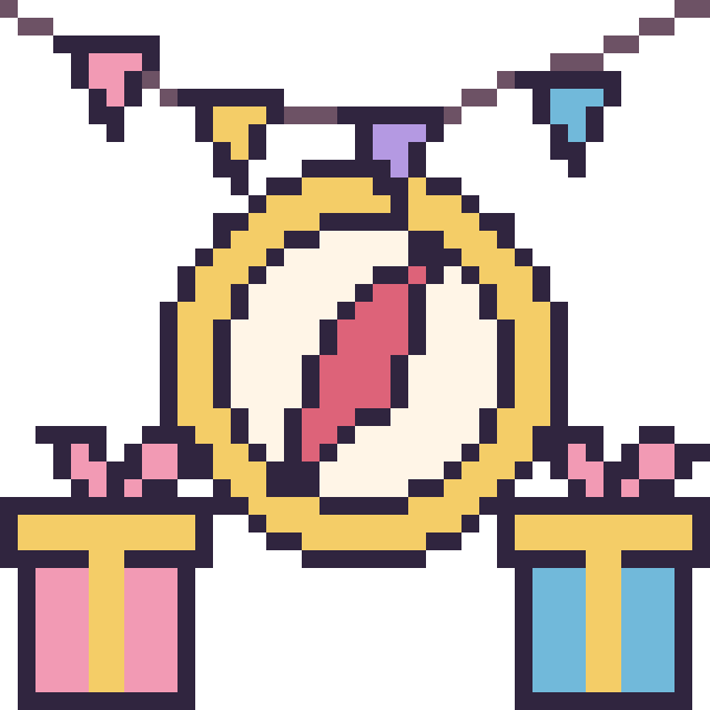 Modèle de pixel art Boussole pour un anniversaire sur une grille de 40 par 40 cases
