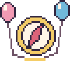 Pixel art Boussole avec des ballons, grille 40 × 40