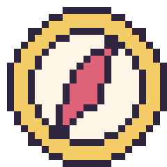 Pixel art Boussole, grille 24 × 24