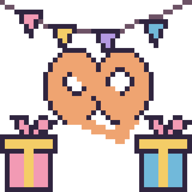 Modèle de pixel art Bretzel pour un anniversaire sur une grille de 40 par 40 cases