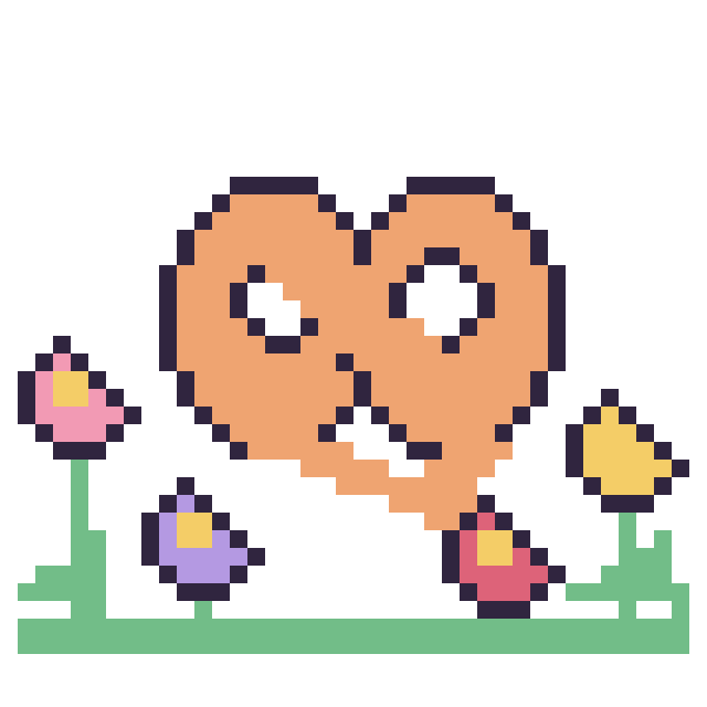Modèle de pixel art Bretzel dans le jardin sur une grille de 40 par 40 cases