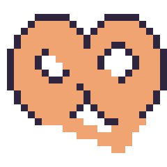 Pixel art Bretzel, grille 24 × 24