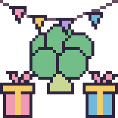 Pixel art Brocoli pour un anniversaire, grille 40 × 40