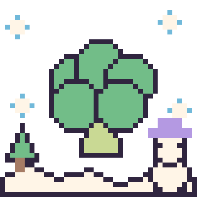 Modèle de pixel art Brocoli en hiver sur une grille de 40 par 40 cases