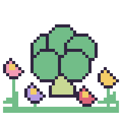 Pixel art Brocoli dans le jardin, grille 40 × 40