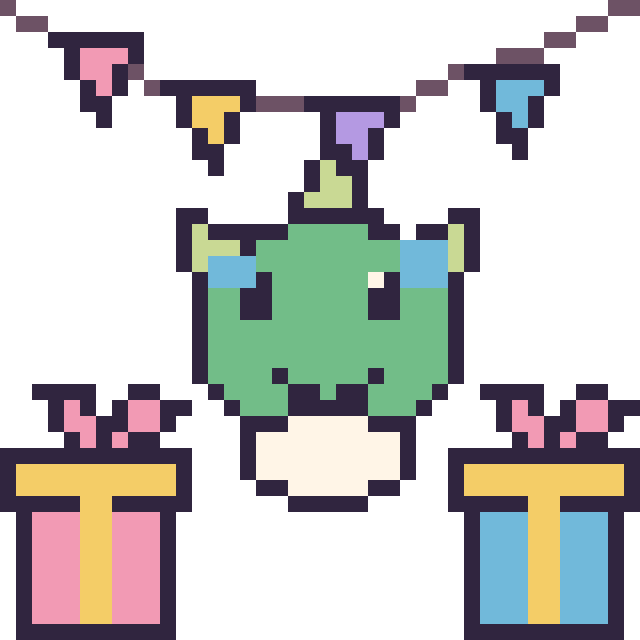 Modèle de pixel art Bulbizarre pour un anniversaire sur une grille de 40 par 40 cases