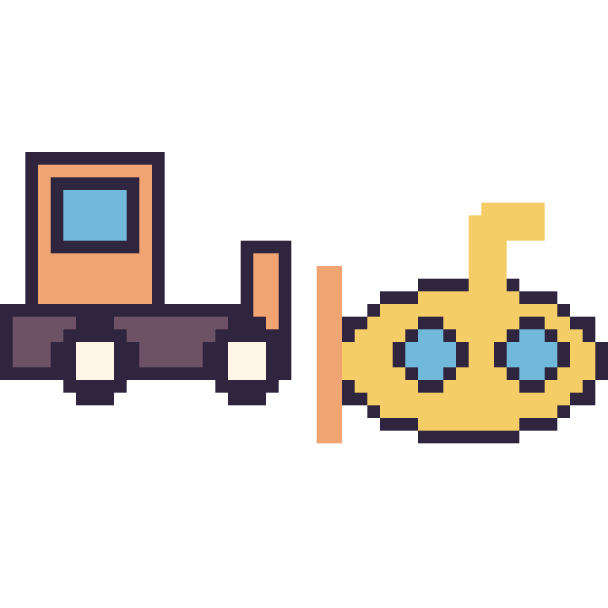 Modèle de pixel art Bulldozer et Sous-marin sur une grille de 48 par 48 cases