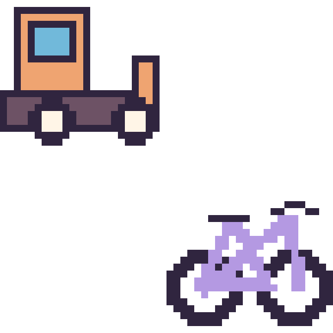 Modèle de pixel art Bulldozer et Vélo sur une grille de 48 par 48 cases