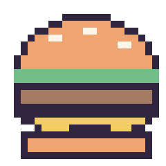 Pixel art Burger, grille 24 × 24
