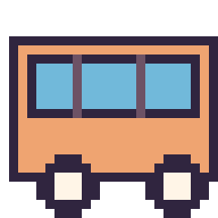 Pixel art Bus, grille 24 × 24