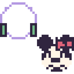 Pixel art Buzz l’Éclair mini et Minnie mini, grille 32 × 32