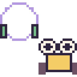 Pixel art Buzz l’Éclair mini et Wall-E mini, grille 32 × 32