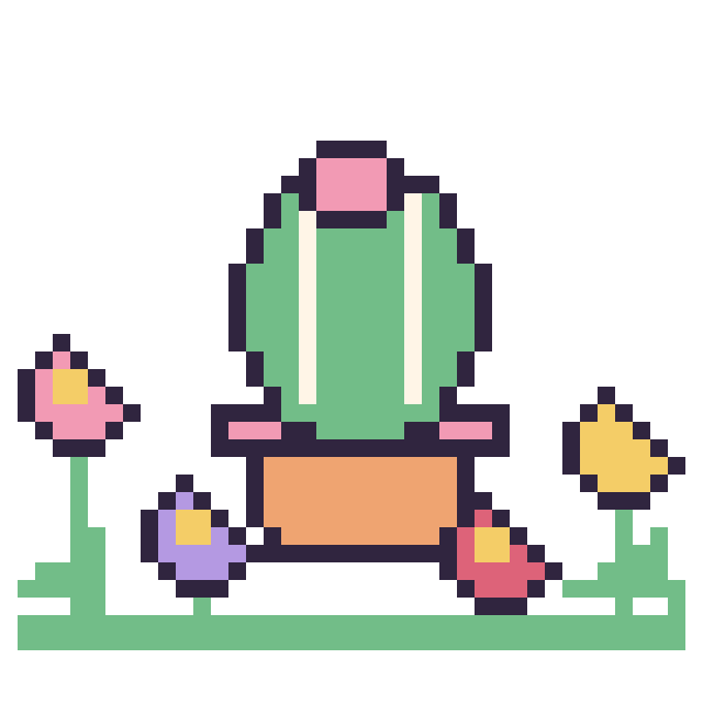 Modèle de pixel art Cactus rond dans le jardin sur une grille de 40 par 40 cases