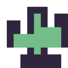 Pixel art Cactus simple 10 × 10, grille 10 × 10