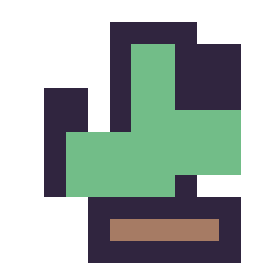 Pixel art Cactus simple 12 × 12, grille 12 × 12