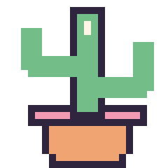 Pixel art Cactus, grille 24 × 24