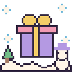Pixel art Cadeau en hiver, grille 40 × 40