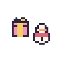 Pixel art Cadeau simple 10 × 10 et Bonhomme de neige simple 12 × 12, grille 32 × 32