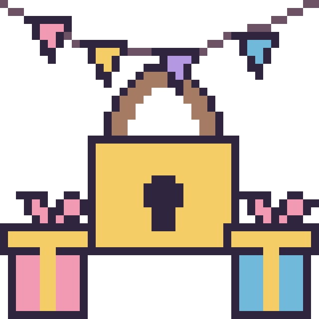 Modèle de pixel art Cadenas pour un anniversaire sur une grille de 40 par 40 cases