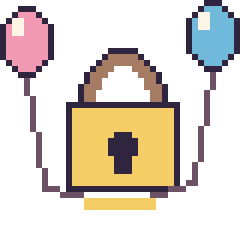 Pixel art Cadenas avec des ballons, grille 40 × 40