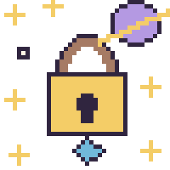 Pixel art Cadenas dans l’espace, grille 40 × 40