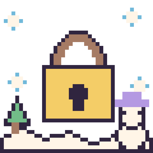 Modèle de pixel art Cadenas en hiver sur une grille de 40 par 40 cases