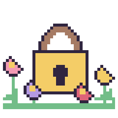 Pixel art Cadenas dans le jardin, grille 40 × 40