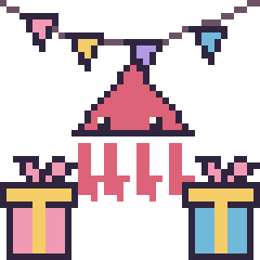 Pixel art Calamar pour un anniversaire, grille 40 × 40