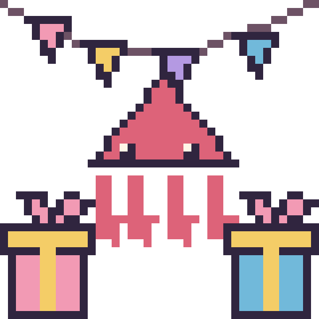 Modèle de pixel art Calamar pour un anniversaire sur une grille de 40 par 40 cases