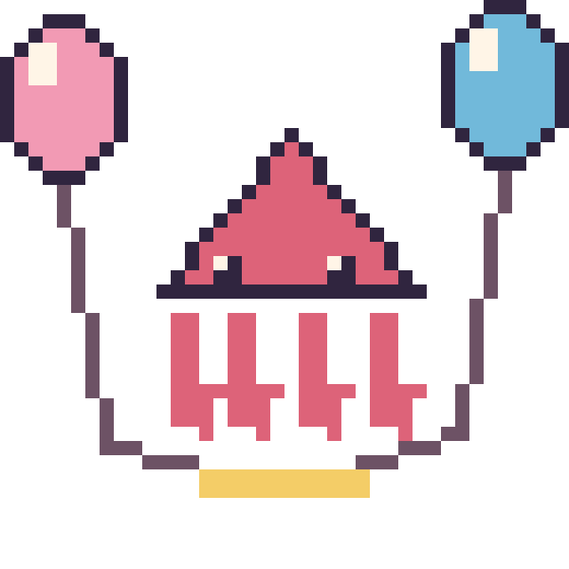 Modèle de pixel art Calamar avec des ballons sur une grille de 40 par 40 cases