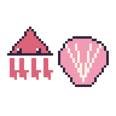 Pixel art Calamar et Coquillage, grille 48 × 48