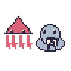 Pixel art Calamar et Morse, grille 48 × 48
